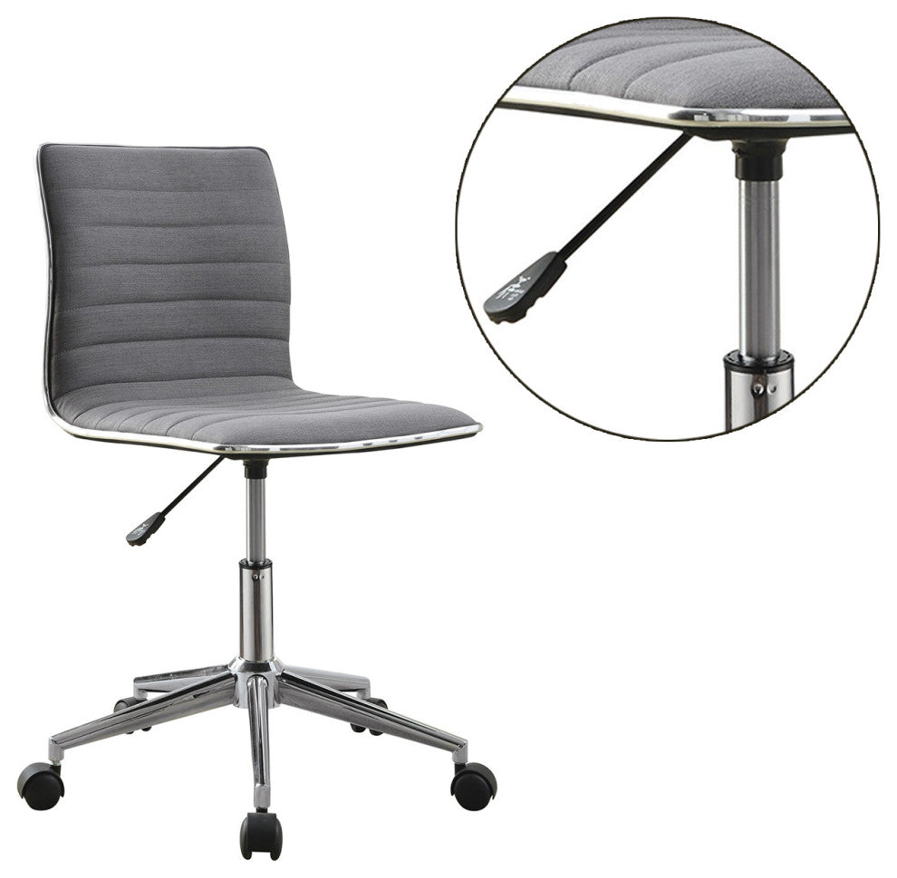 Adjustable Height Fabric Office Chair, Gray
