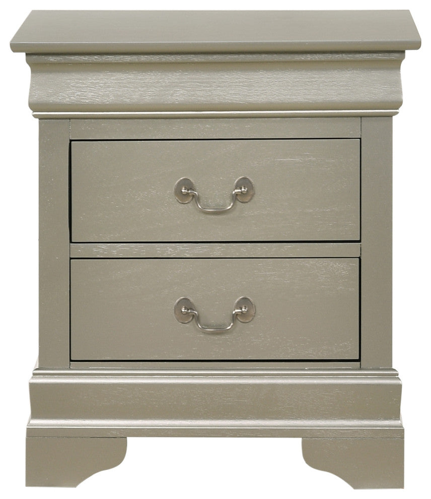 Louis Phillipe Nightstand, Silver Champagne