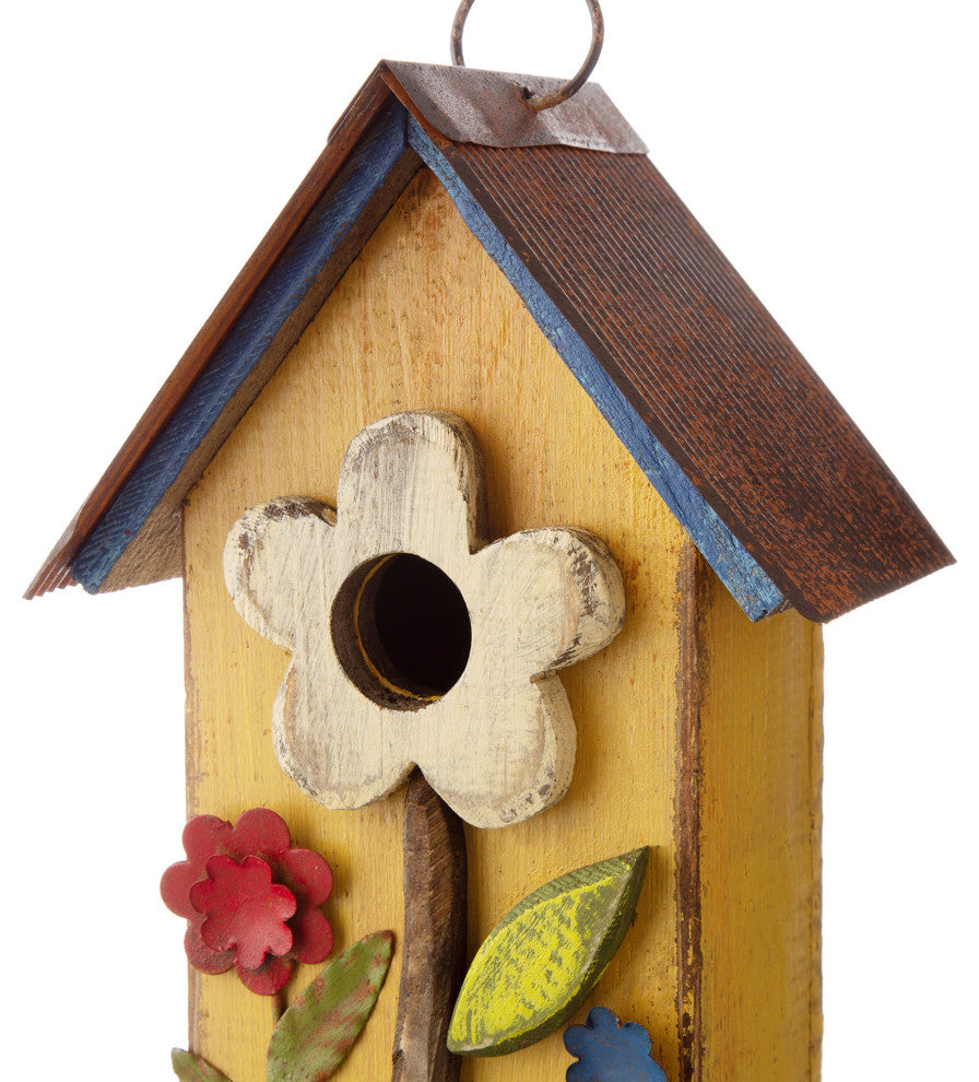 Decorative Wooden Rustic Multi-Functional Hanging Hand-Painted Birdhouse