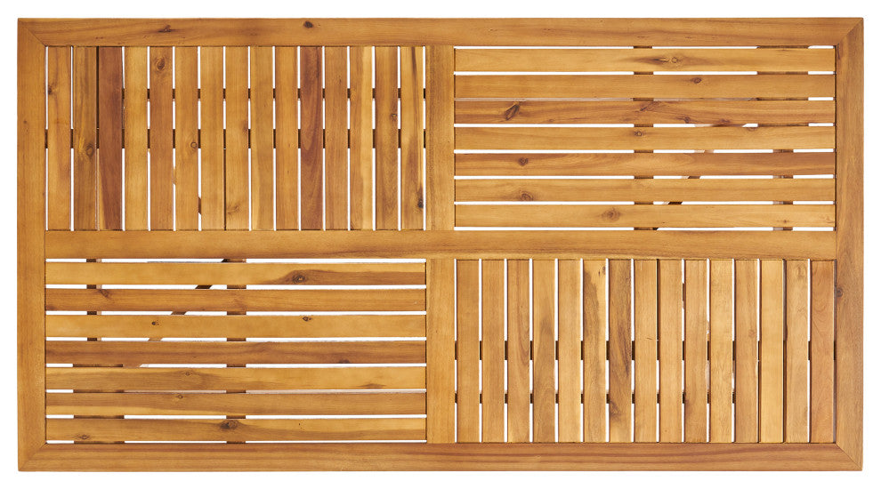 GDF Studio Hestia Teak Finish Acacia Wood Rectangular Dining Table