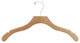 Wooden Wavy Top Hanger, Natural/Chrome Finish, Box of 25