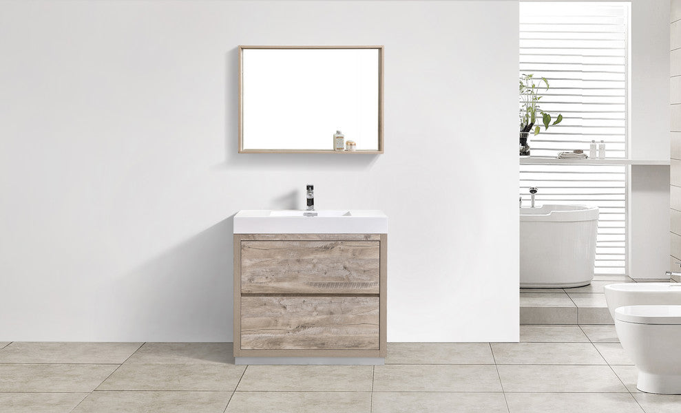 Bliss 36" Free Standing Bathroom Vanity, Nature Wood