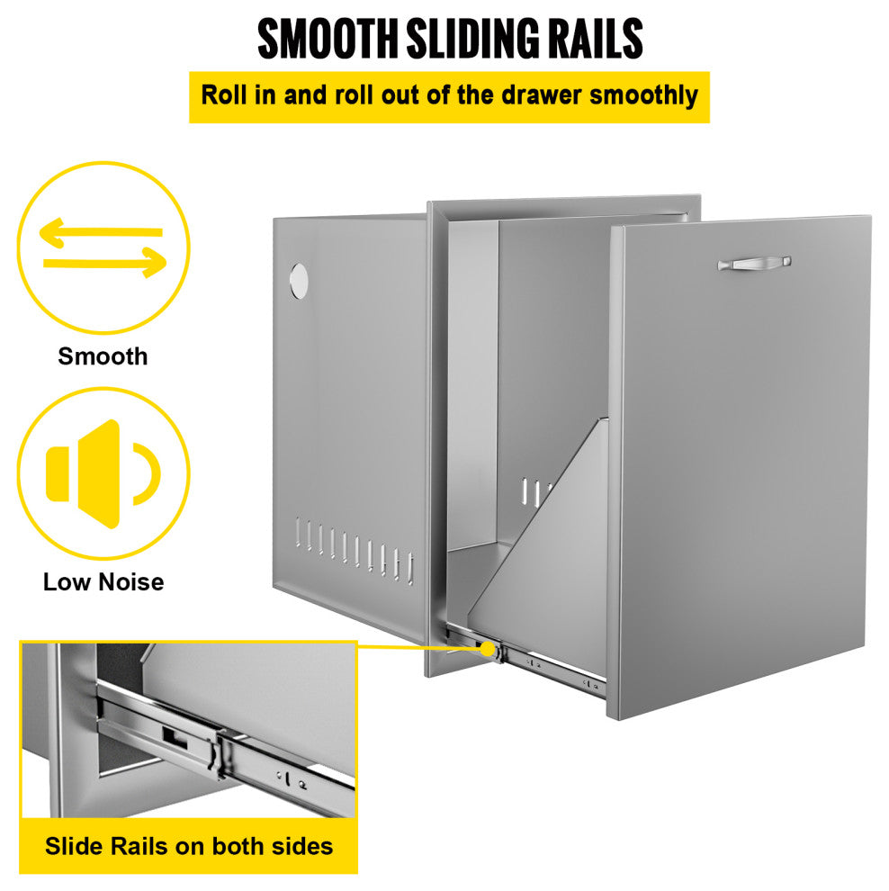 Outdoor Kitchen Propane Tank Drawer Stainless Steel Pull Out Trash Drawer