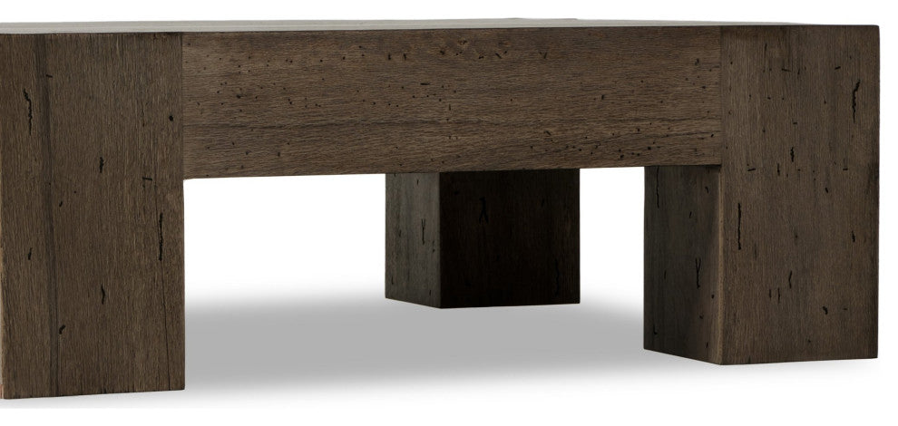Abaso Small Square Coffee Table Ebony Rustic Wormwood Oak