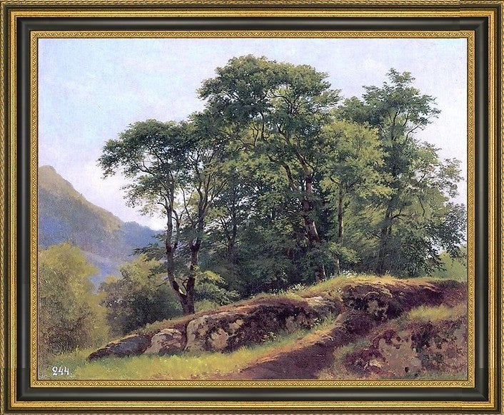 Ivan Ivanovich Shishkin Beech Forest in Switzerland Framed Canvas Print, 16"x20"