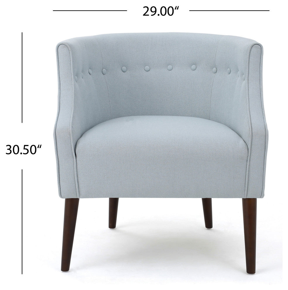 GDF Studio Davidson Tub Design Upholstered Accent Chair, Light Sky