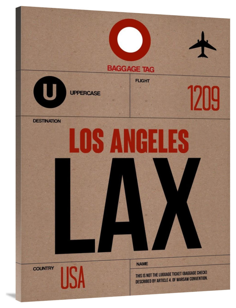 "LAX Los Angeles Luggage Tag 1" Fine Art Print