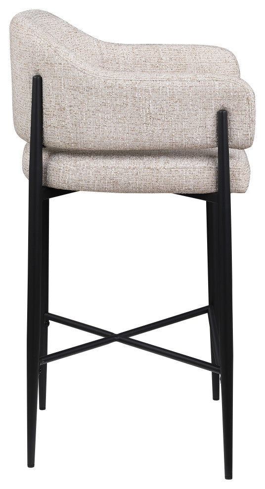 Dame Upholstered Bar and Counter Stool, Beige