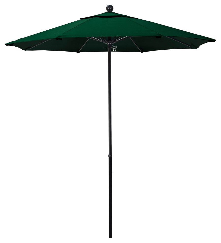 7.5'  Black Push Lift Fiberglass Umbrella, Hunter Green Olefin