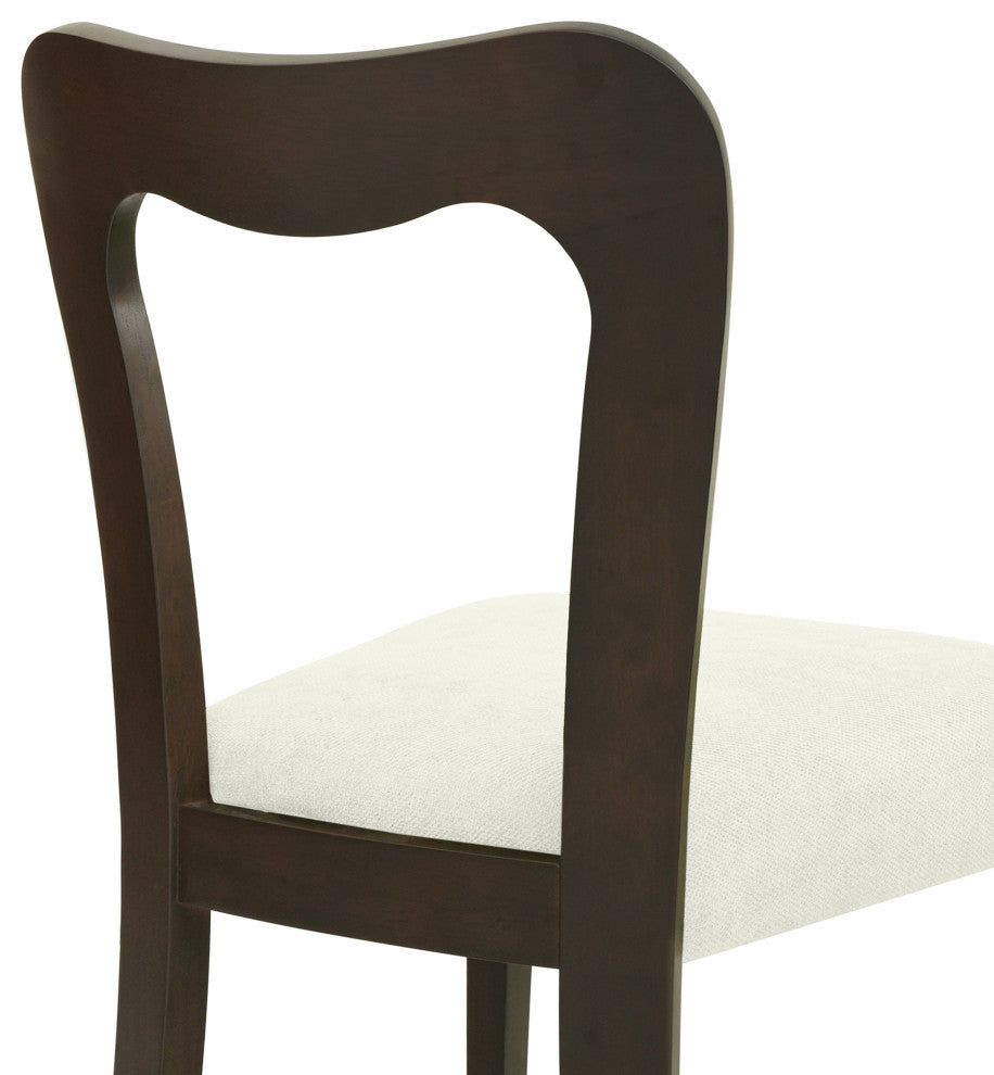 GDF Studio Modern Open Back Dining Chair, Set of 2, Dark Brown/Beige