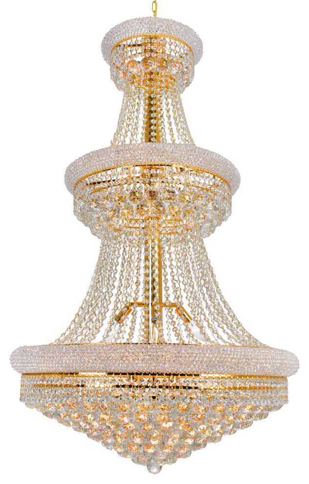 Empire 32 Light Down Chandelier With Gold Finish