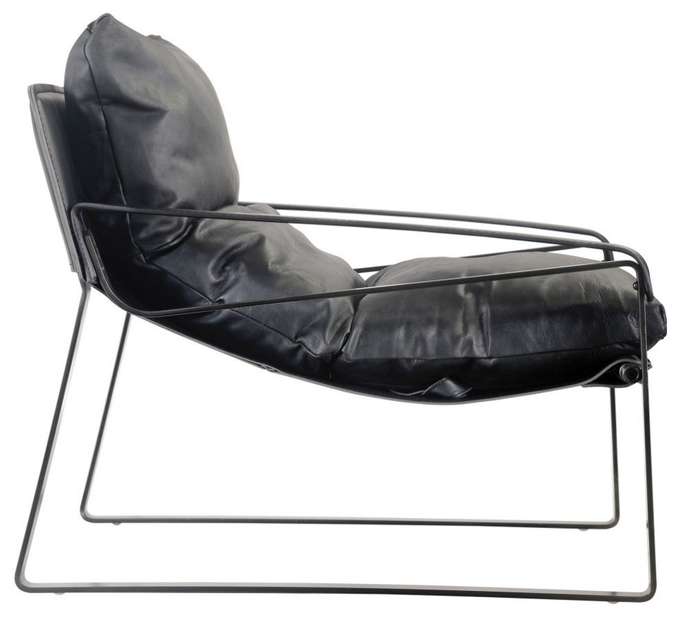 Connor Club Chair Onyx Black Leather