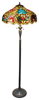 LESLIE Tiffany-style Victorian 2 Light Floor Lamp 18inches Shade