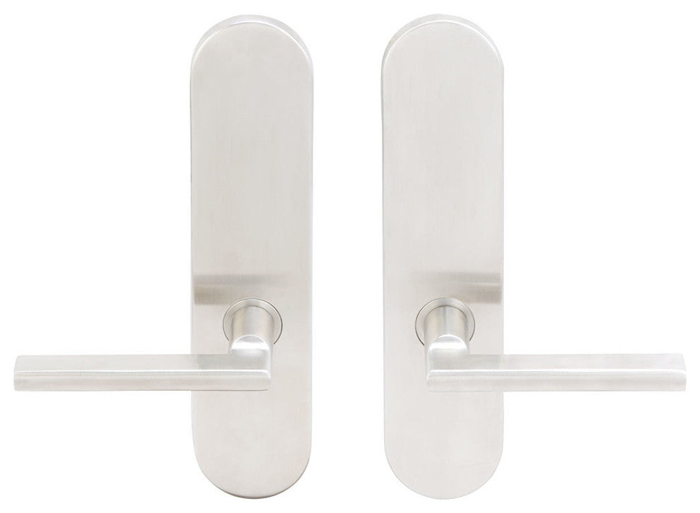 Sunrise Lever, Tubular Full Dummy Pair, Right Hand, Satin Stainless Steel