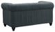 Modern Contemporary Fabric Living Room 2-Piece Set, Gray, Fabric