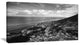 "Sunrise Over Sicily Black and White" Beach Canvas Wall Art, 32"x16"