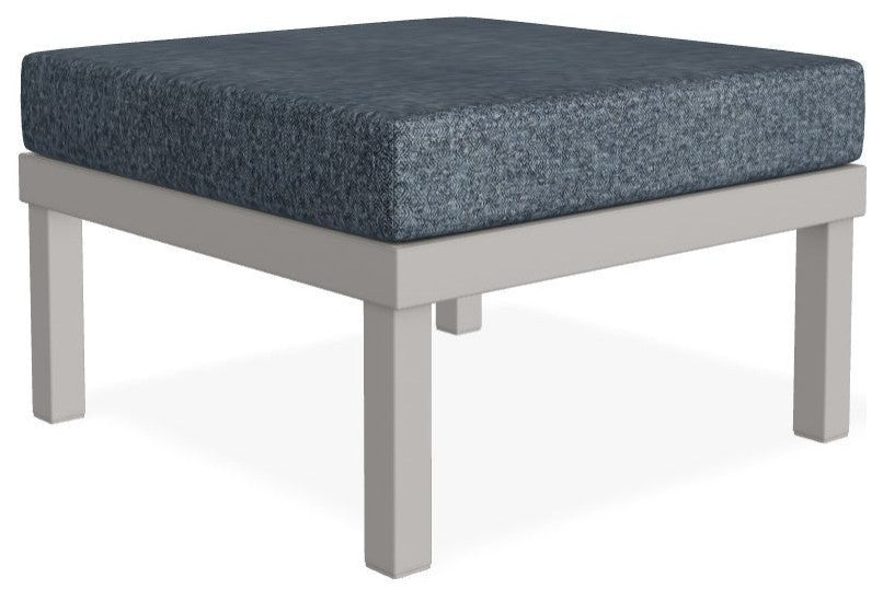 Larssen Cushion Deep Seating Outdoor Ottoman, Restore Indigo/Warm Gray