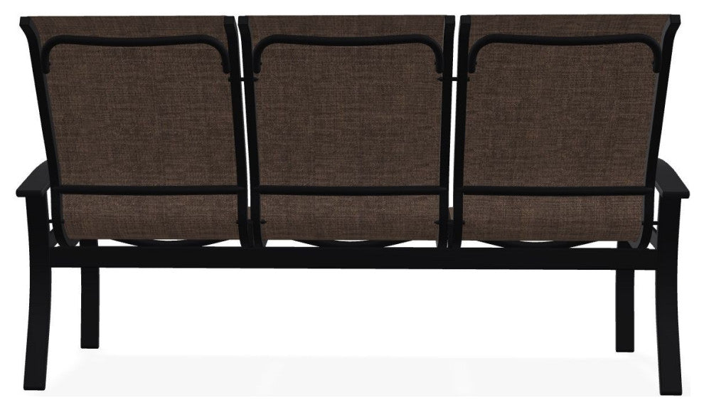 Belle Isle Sling 3-Seat Outdoor Sofa, Mocha/Black