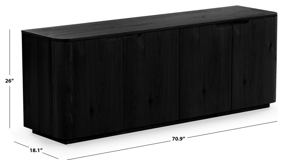 Safavieh Couture Liadonna 4 Door Wood Sideboard, Black