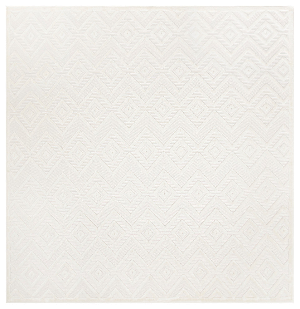 Nourison Versatile 9' x Square Ivory White Modern Rug