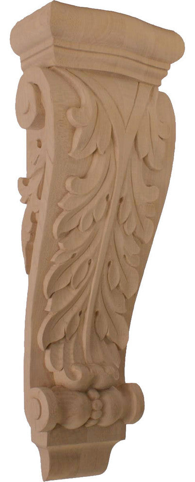 7"W x 4"D x 20"H Large Farmingdale Acanthus Pilaster Corbel, Cherry