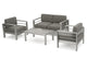 GDF Studio 4-Piece Sonora Outdoor Aluminum Loveseat With Cushions Set