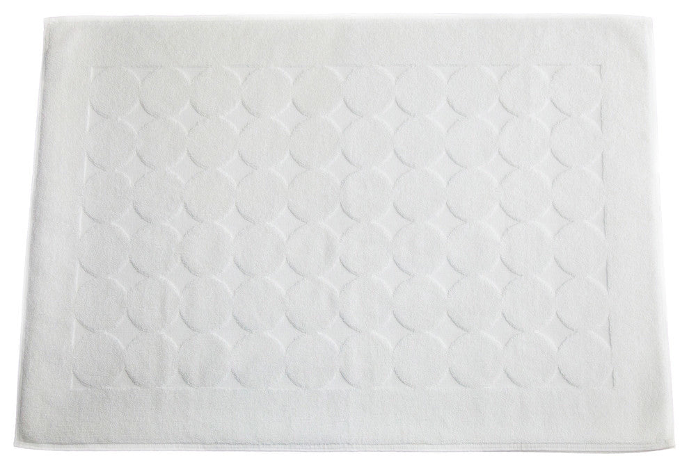 Linum Home Circle Design Bath Mat, White