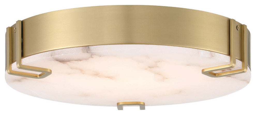 Noga, Flush Mount , 16", Gold, Alabaster