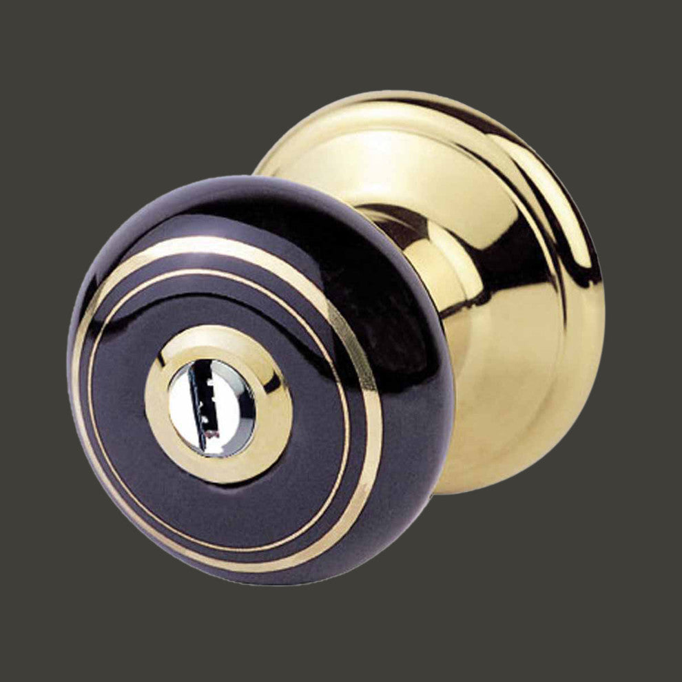 Brass Keyed Door Knob Lock Set Porcelain Adjustable Backset Porcelain Door Lock