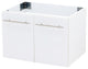 24" Wall Mount Vanity, White Stone Countertop, White Embossed Texture