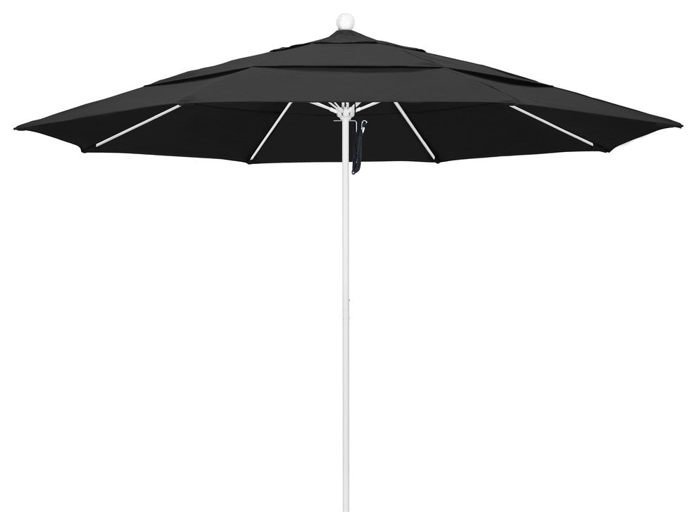11' Fiberglass Umbrella White, Pacifica, Black, 11'