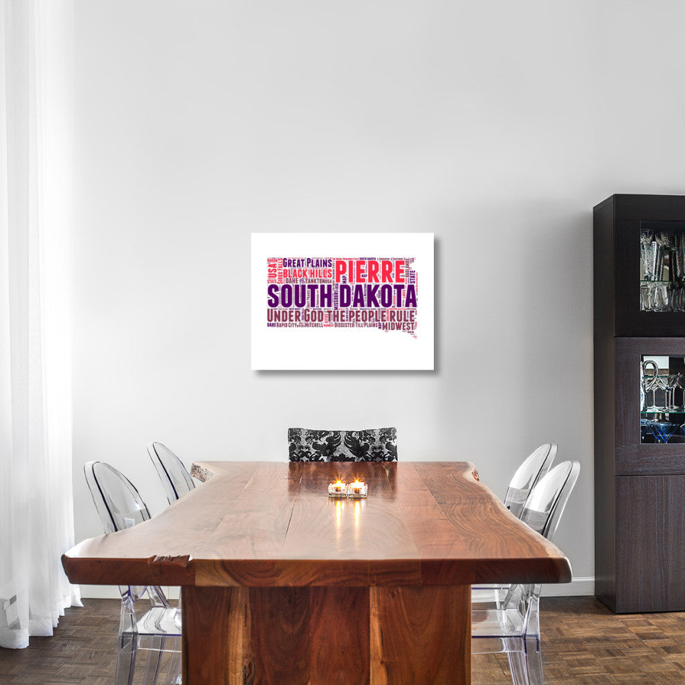"South Dakota Word Cloud Map" Fine Art Print