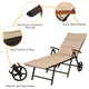 COSTWAY Folding Outdoor Pool Chaise Lounge Recliner Chair Rattan W/Wheels