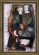 Egon Schiele Two Girls on Fringed Blanket