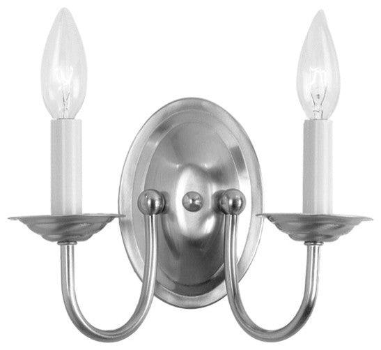 Home Basics Wall Sconce, Brushed Nickel
