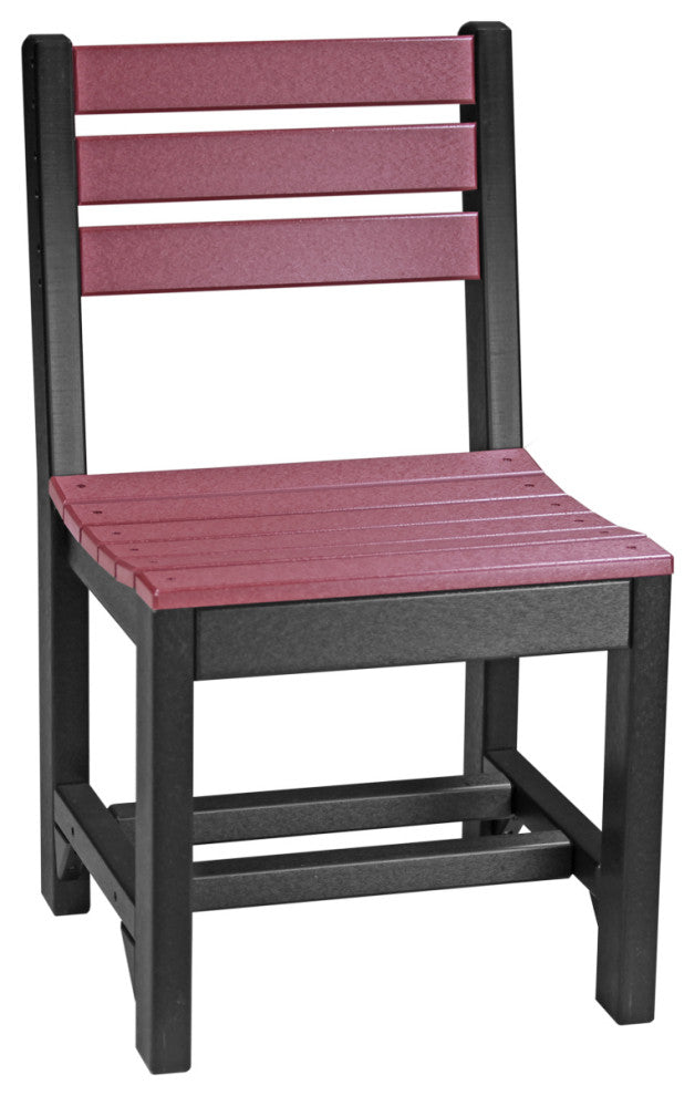 Set of 4 Poly Island Dining Chairs, Cherrywood & Black, Dining Height