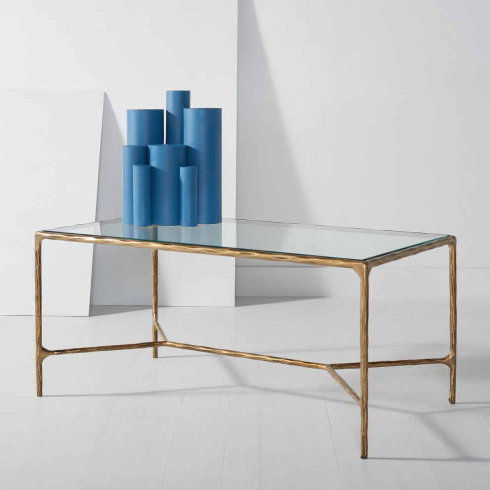 Safavieh Couture Jessa Metal Coffee Table, Brass