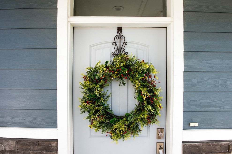 Adjustable Wreath Hanger for Door, Colonial, Brown