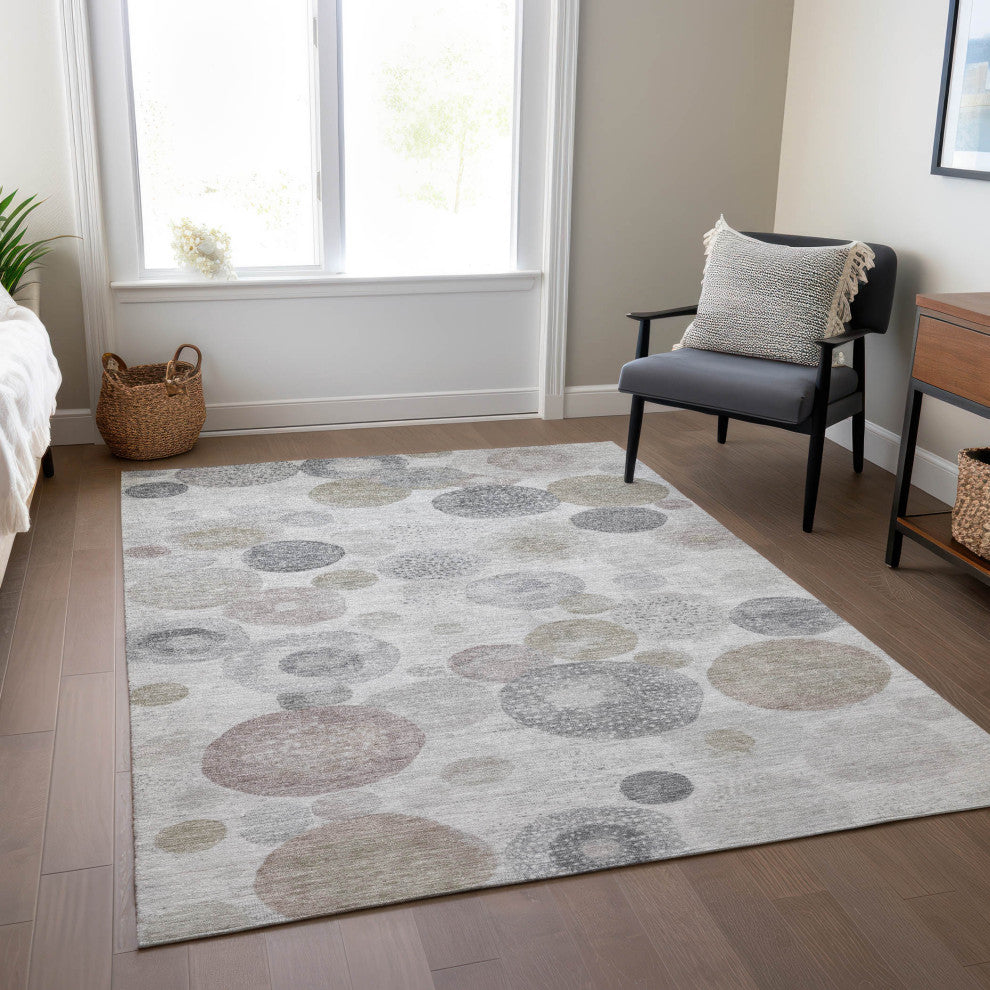 Machine Washable Indoor/Outdoor Chantille ACN1896 Taupe 2'6" x 3'10" Rug