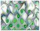 White Green Pattern with Swirls, Abstract Wall Art Canvas, 36x28, 3 Panels