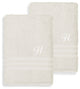 Denzi Bath Towels With Monogrammed Letter, Set of 2, H