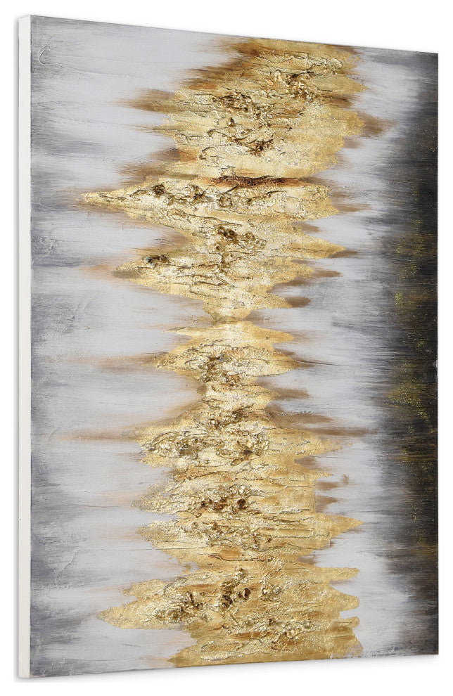 Gold Abstract Textured Metallic Hand Painted Wall Art by Martin Edwards