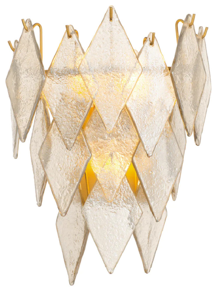 Sugared Glass Cascading Wall Lamp, Eichholtz Rhombus