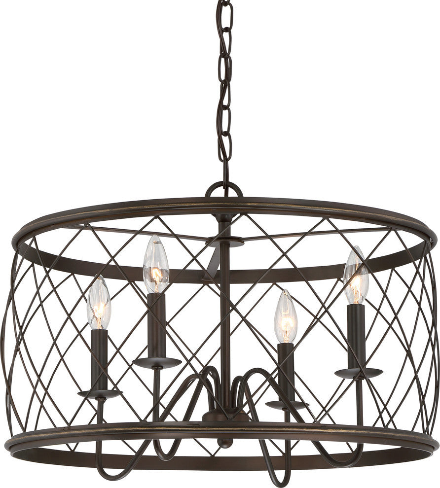 Quoizel RDY2821PN Four Light Pendant Dury Palladian Bronze