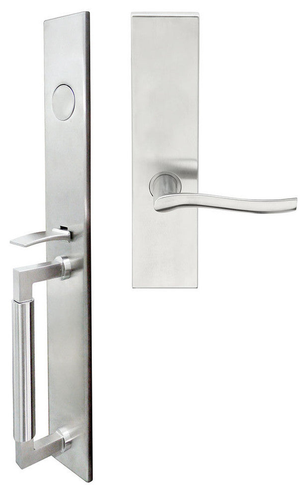 Waterfall Lever, Mortise Dummy Handleset, Right Hand, Satin Stainless Steel