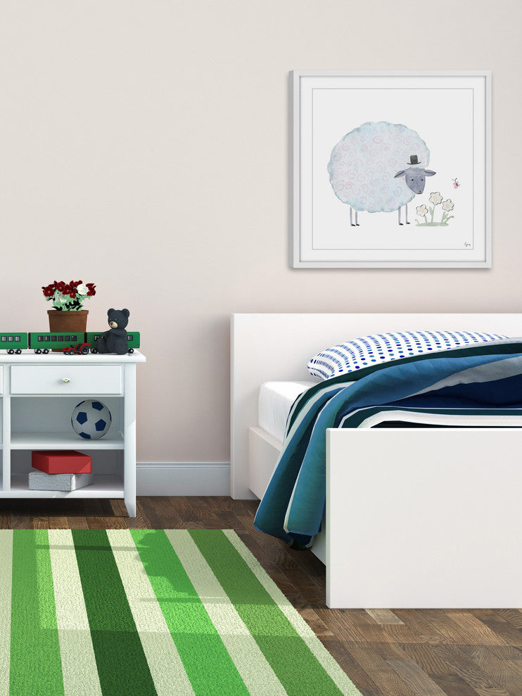 "Noble Sheep" Framed Painting Print, 18"x18"