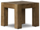 Abaso End Table Rustic Wormwood Oak