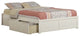AFI Concord Urban King Storage Solid Wood Platform Bed with USB Charger in White