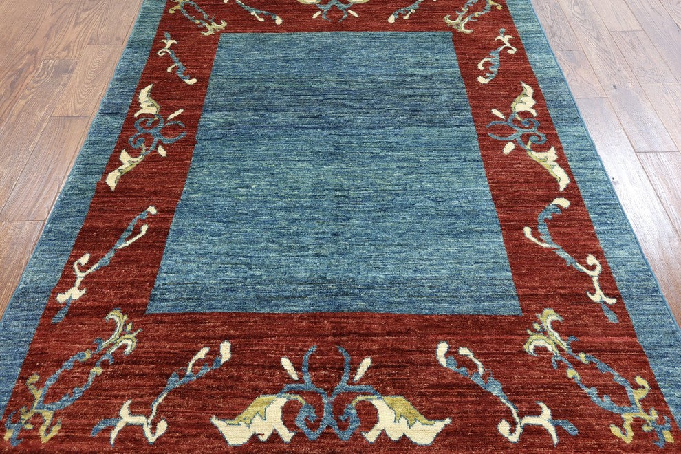 Oriental Gabbeh 5'x6 Handmade Wool Chobi Quality Area Rug, W2179