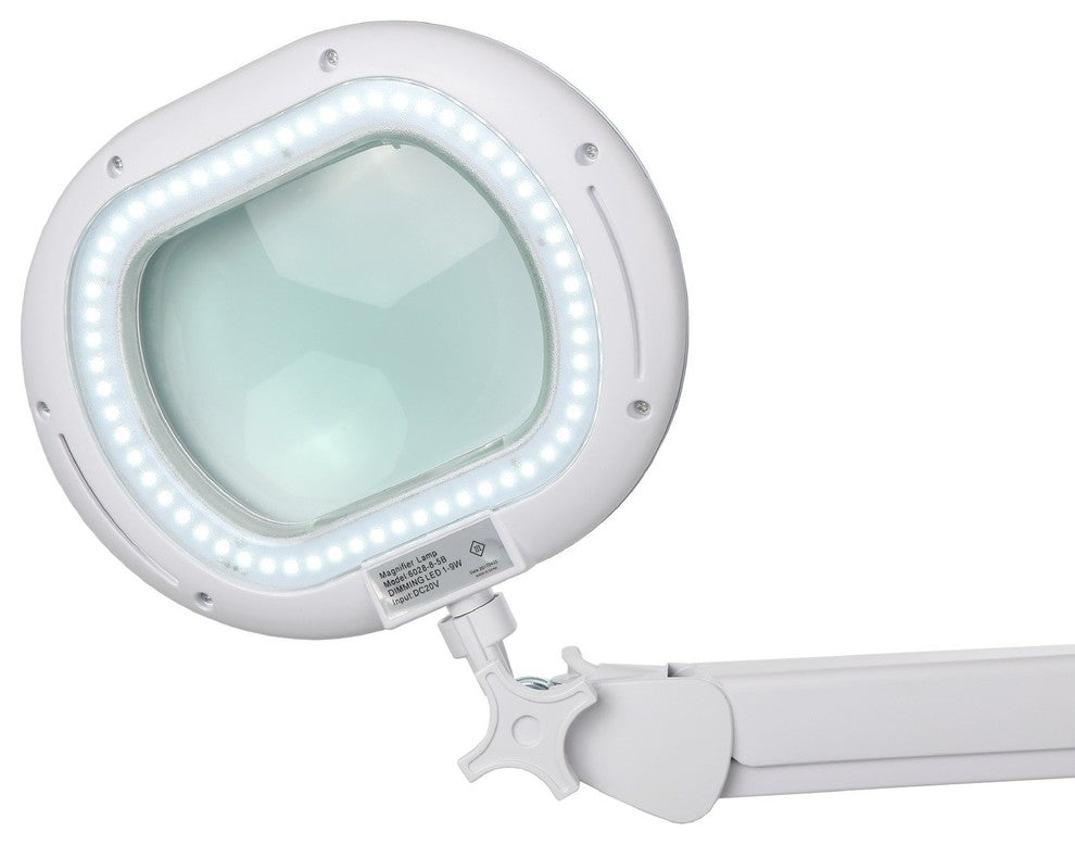 Brightech LightView Pro 6 Wheel Rolling Base Floor Lamp With XL Magnifier